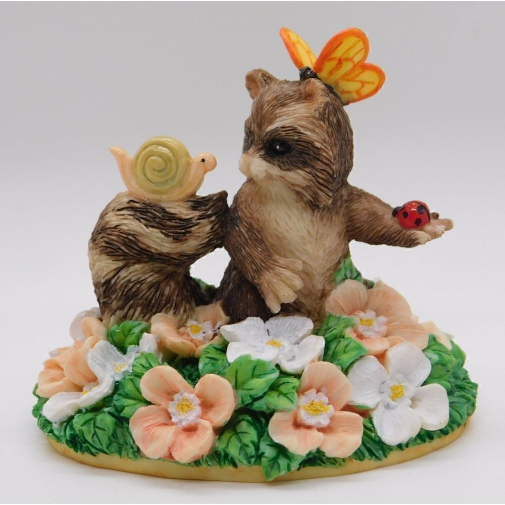 Charming Tails Silvestri Raccoon and Friends